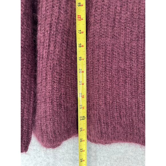 Naadam Women's sz S Oversized Mohair Plum Sweater Cowl Neck Classy Soft Comfort - Picture 3 of 10
